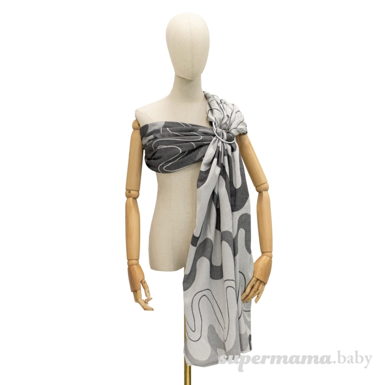 SuperMama chusto-waga grey waves 2w1 - chusta kółkowa i waga niemowlęca