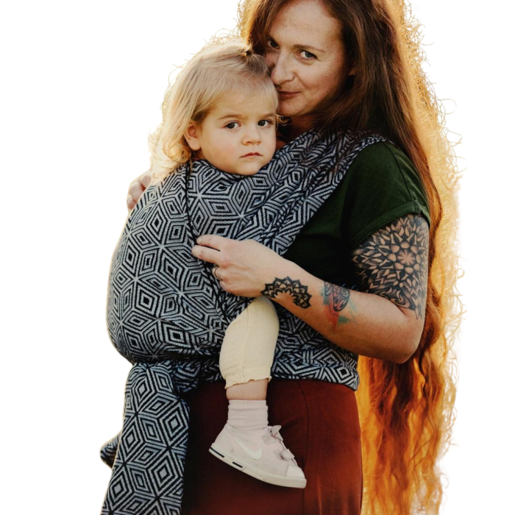 Little Frog inky cube - chusta długa tkana