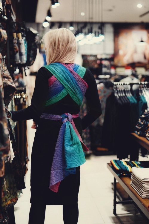 Little Frog tencel aurora cube - chusta długa tkana