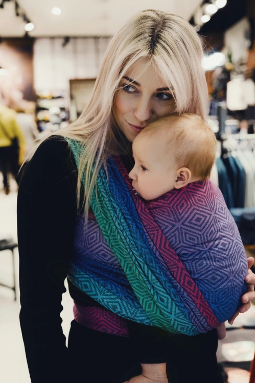 Little Frog tencel aurora cube - chusta długa tkana