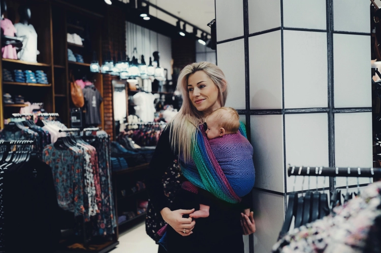 Little Frog tencel aurora cube - chusta długa tkana