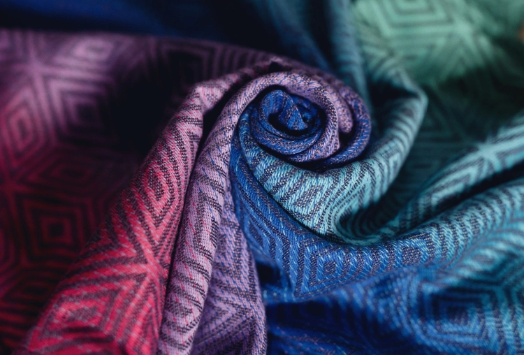 Little Frog tencel aurora cube - chusta długa tkana