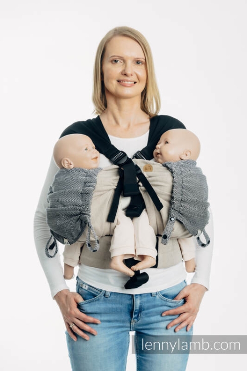 LennyLamb mała jodełka ombre szary - kapturek do nosidełka