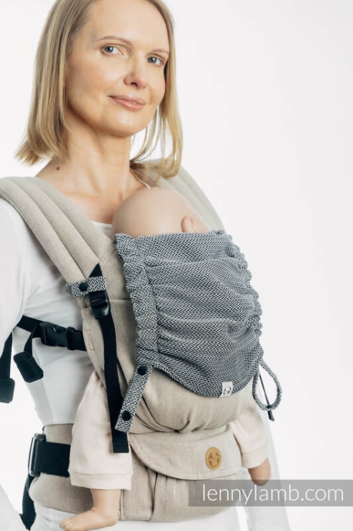 LennyLamb mała jodełka ombre szary - kapturek do nosidełka