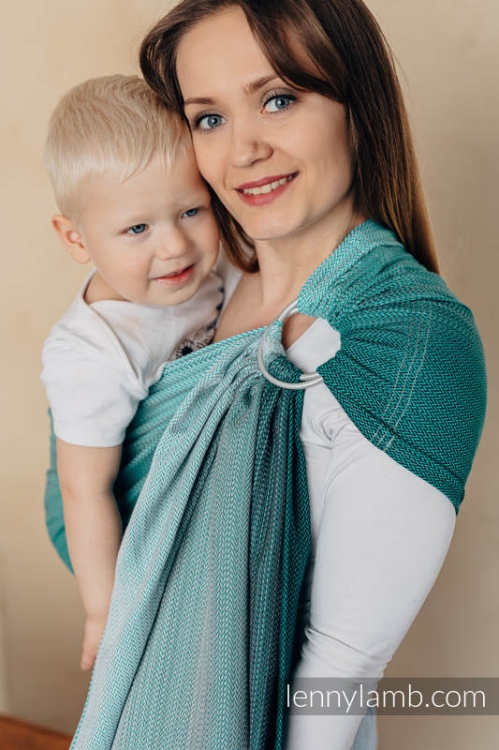 LennyLamb mała jodełka ombre zieleń - chusta kółkowa