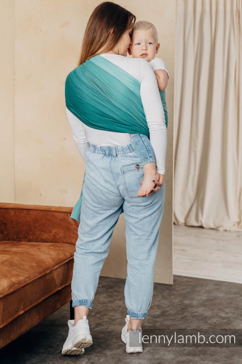 LennyLamb mała jodełka ombre zieleń - chusta kółkowa