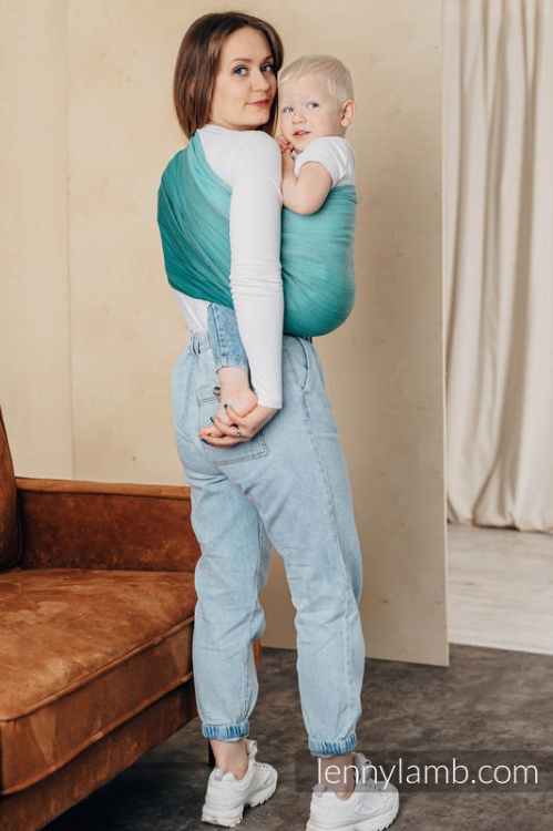 LennyLamb mała jodełka ombre zieleń - chusta kółkowa