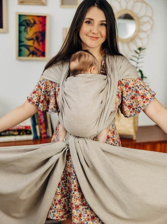 LennyLamb peanut butter - chusta długa tkana