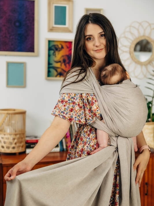 LennyLamb peanut butter - chusta długa tkana