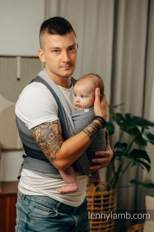 LennyLamb mała jodełka ombre szary - chusta długa tkana