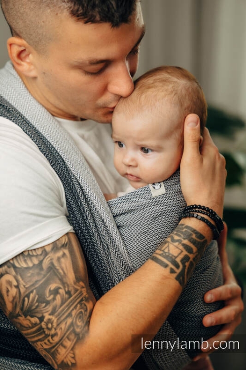 LennyLamb mała jodełka ombre szary - chusta długa tkana