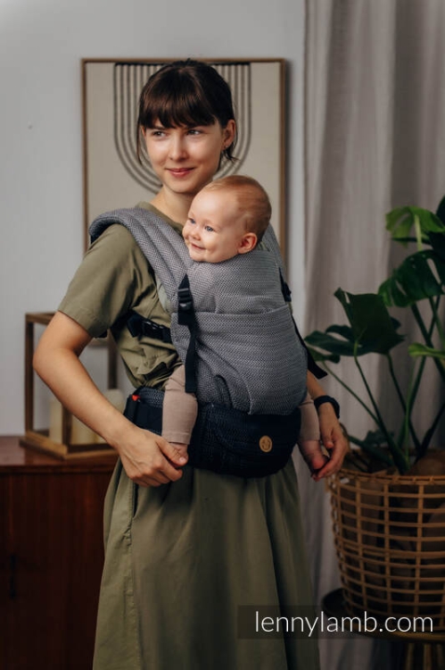 LennyLamb lennylight mała jodełka ombre szary - nosidło klamrowe regulowane