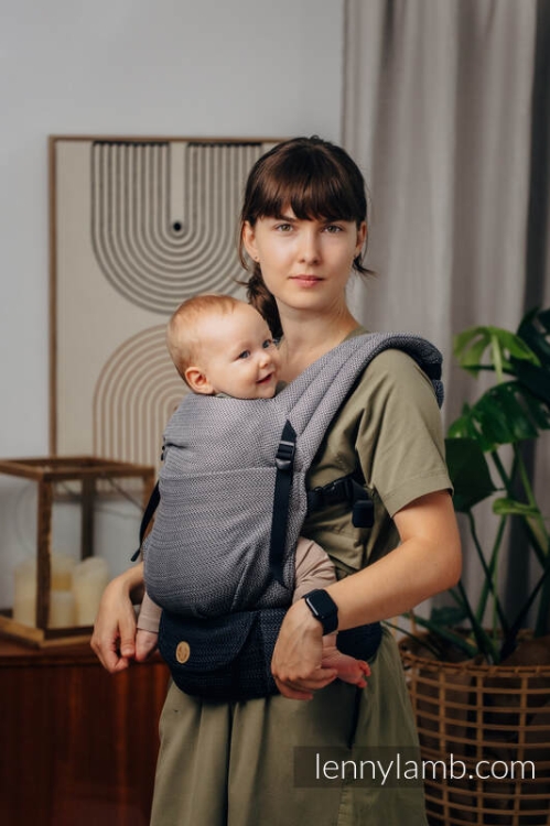 LennyLamb lennylight mała jodełka ombre szary - nosidło klamrowe regulowane