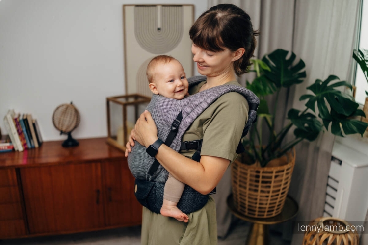 LennyLamb lennylight mała jodełka ombre szary - nosidło klamrowe regulowane
