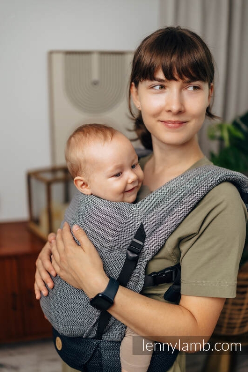LennyLamb lennylight mała jodełka ombre szary - nosidło klamrowe regulowane