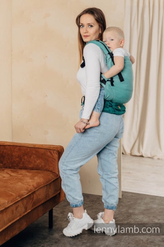 LennyLamb lennyupgrade mała jodełka ombre zieleń - nosidło klamrowe regulowane