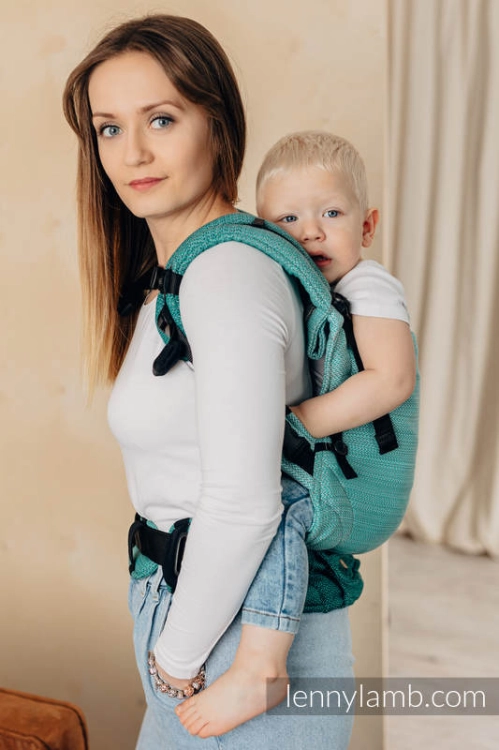 LennyLamb lennyupgrade mała jodełka ombre zieleń - nosidło klamrowe regulowane