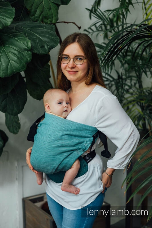 LennyLamb lennyhip mała jodełka ombre zieleń - nosidło biodrowe