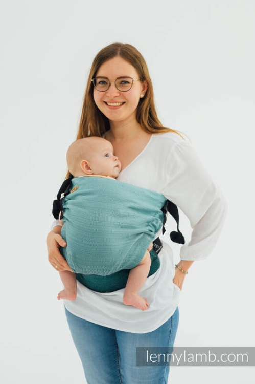 LennyLamb lennyhip mała jodełka ombre zieleń - nosidło biodrowe