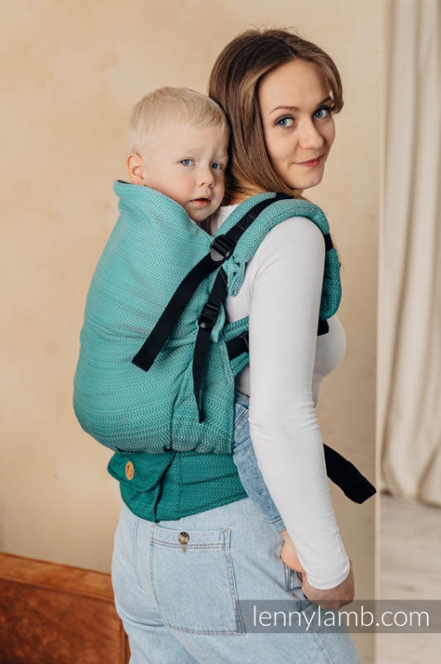 LennyLamb lennypreschool mała jodełka ombre zieleń - nosidło klamrowe regulowane