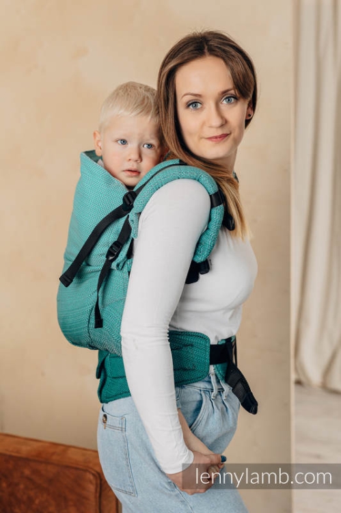 LennyLamb lennypreschool mała jodełka ombre zieleń - nosidło klamrowe regulowane