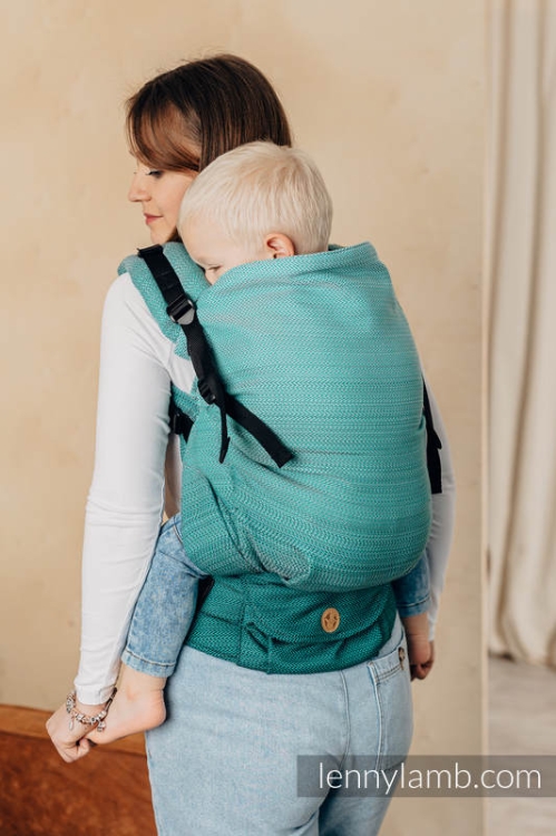 LennyLamb lennypreschool mała jodełka ombre zieleń - nosidło klamrowe regulowane
