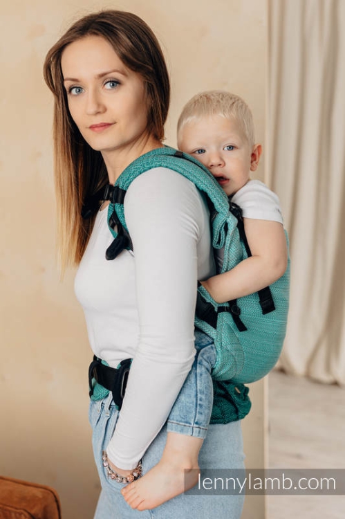 LennyLamb lennypreschool mała jodełka ombre zieleń - nosidło klamrowe regulowane