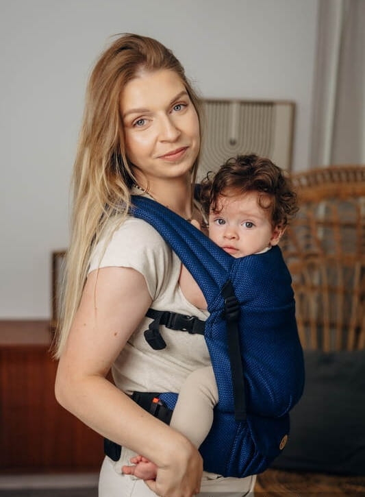 LennyLamb lennylight mała jodełka kobalt - nosidło klamrowe regulowane