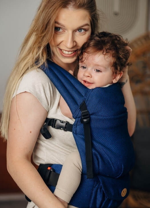 LennyLamb lennylight mała jodełka kobalt - nosidło klamrowe regulowane