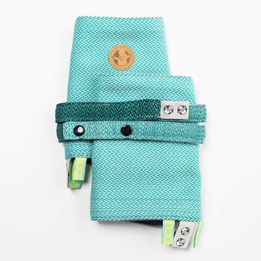 LennyLamb mała jodełka omnbre zieleń - nakładki ochronne na pasy nosidła