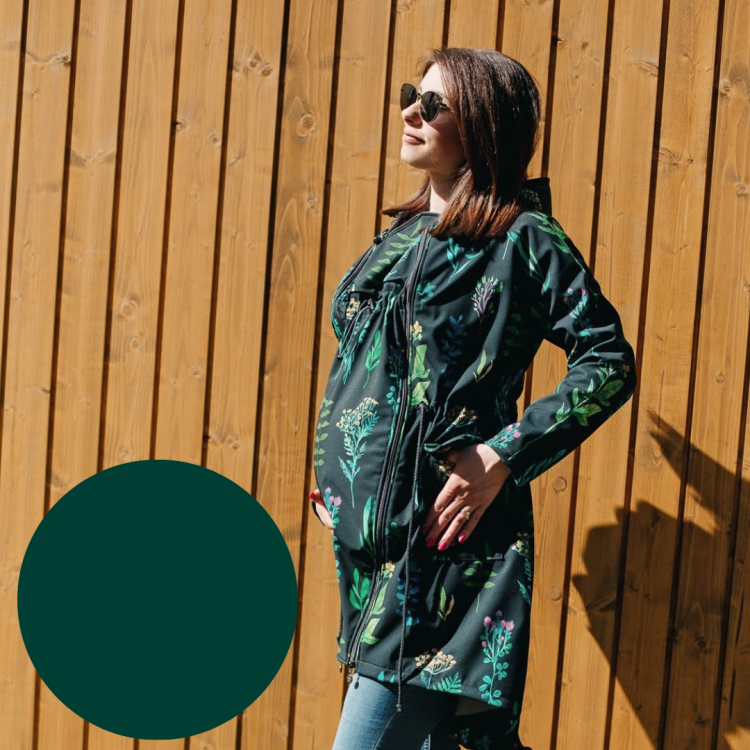 Mabibi szmaragd - parka z panelem do noszenia 5w1