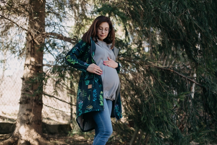 Mabibi szmaragd - parka z panelem do noszenia 5w1