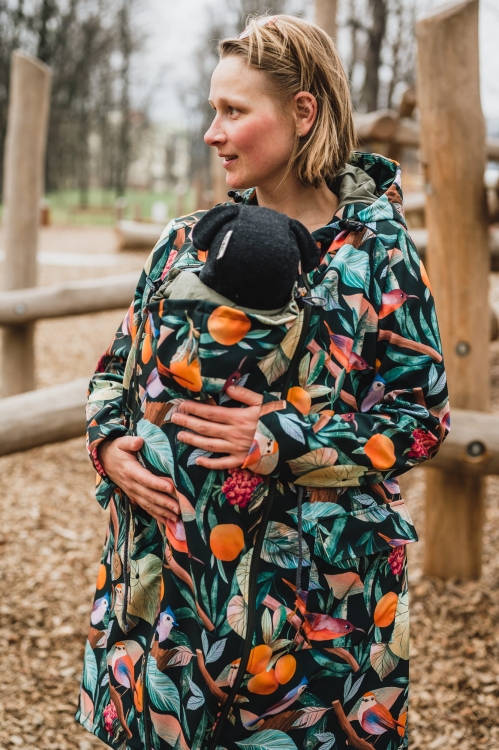 Mabibi szmaragd - parka z panelem do noszenia 5w1