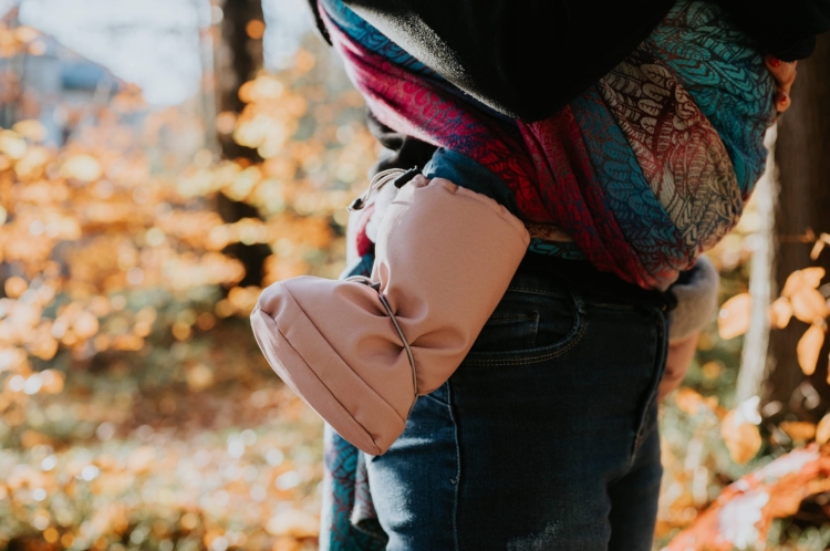 Mabibi kwiaty beżowe z wełną merino - buciki ocieplane niechodki