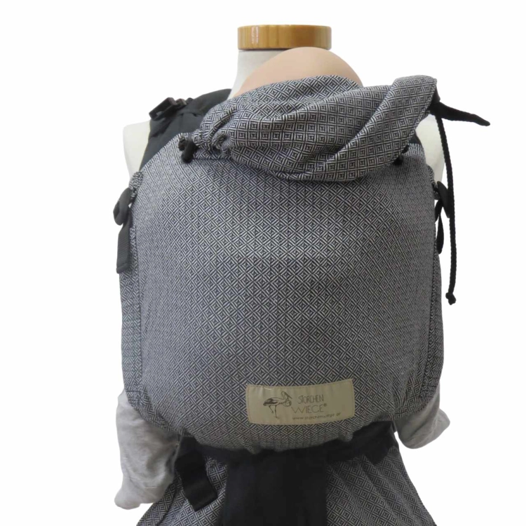 Storchenwiege BabyCarrier Leo black&white - nosidło hybrydowe regulowane