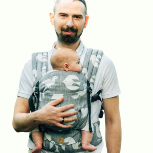 LennyLamb lennylight birdy white noise - nosidło klamrowe regulowane