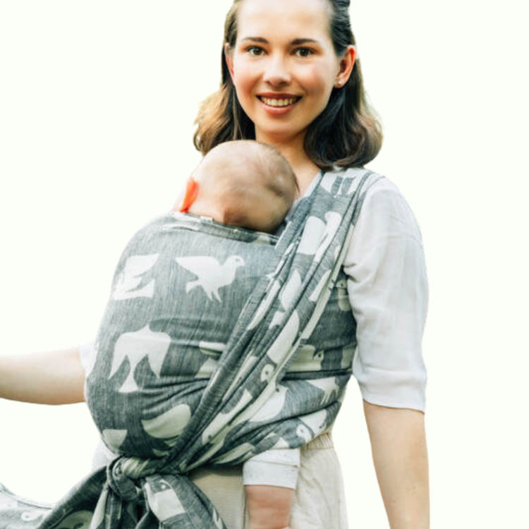 LennyLamb birdy white noise - chusta długa tkana