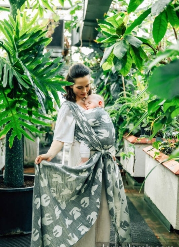 LennyLamb birdy white noise - chusta długa tkana