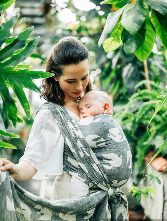 LennyLamb birdy white noise - chusta długa tkana