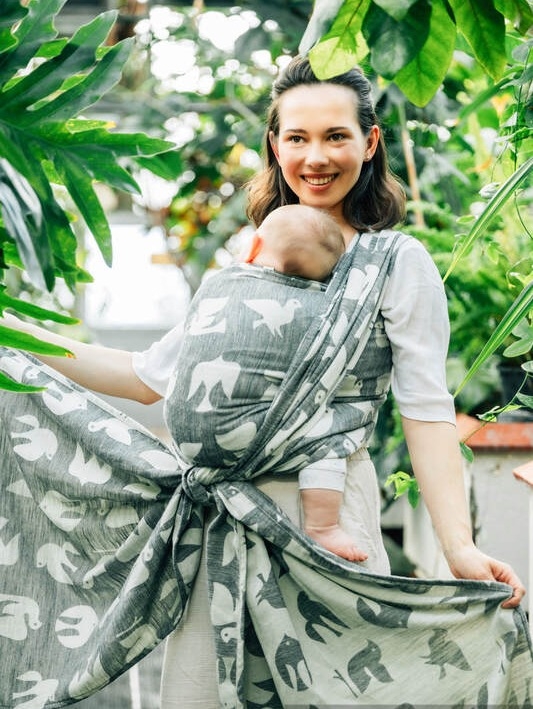 LennyLamb birdy white noise - chusta długa tkana