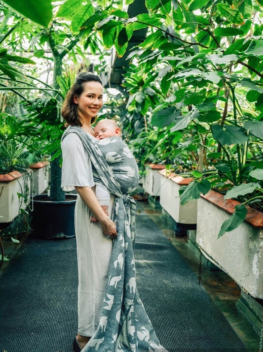 LennyLamb birdy white noise - chusta długa tkana