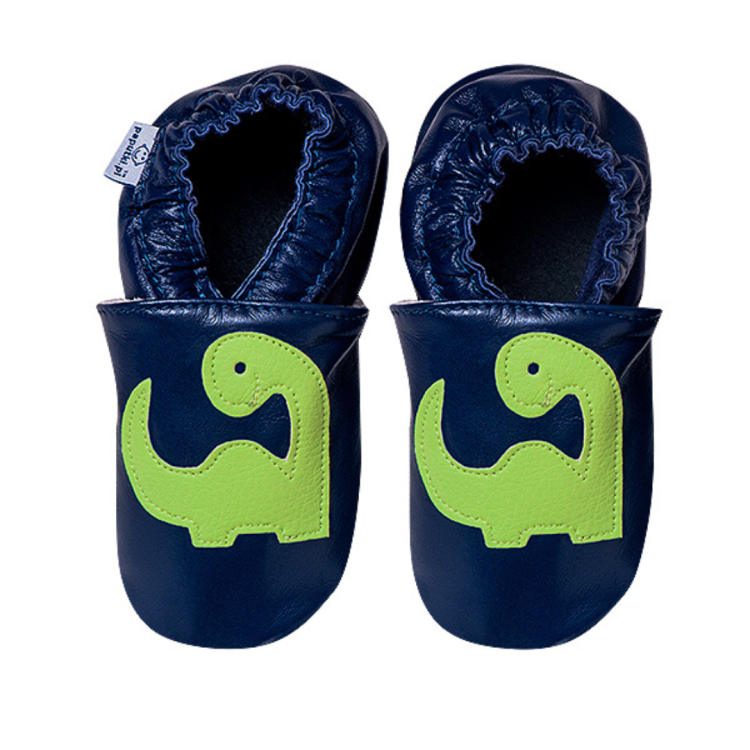 Paputki granat z dino - miękkie buciki do chodzenia