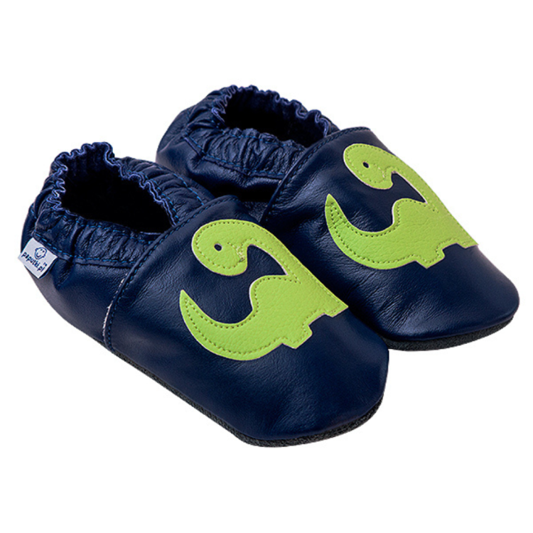 Paputki granat z dino - miękkie buciki do chodzenia