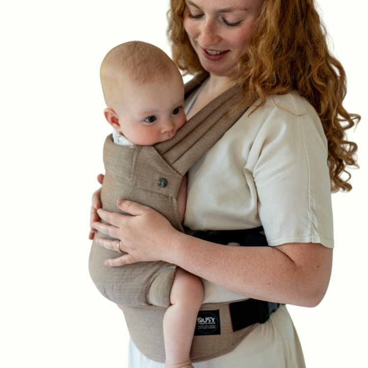 Qusy mini 2.0 walnut twill - nosidło klamrowe regulowane