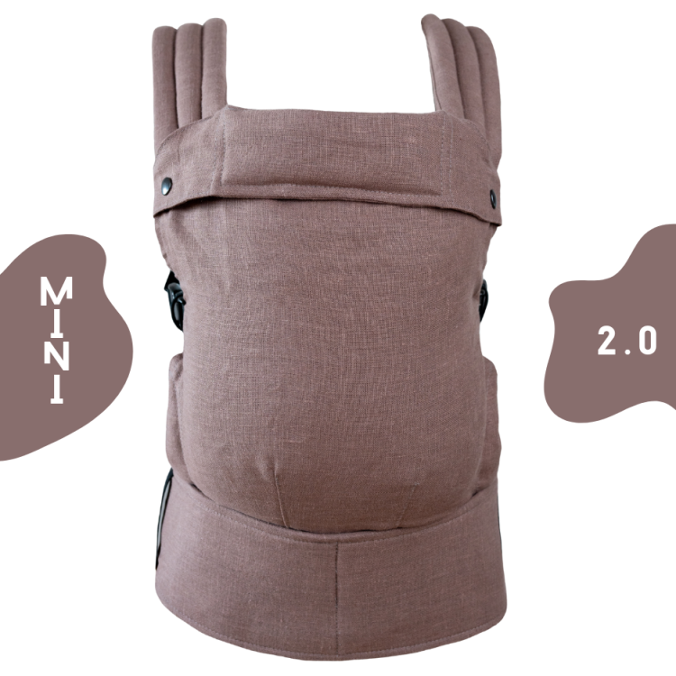 Qusy mini 2.0 linen mocha mousse - nosidło klamrowe regulowane