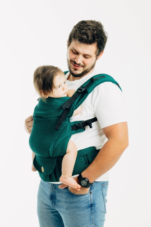 LennyLamb lennyupgrade PRO mała jodełka szmaragd - nosidło klamrowe regulowane