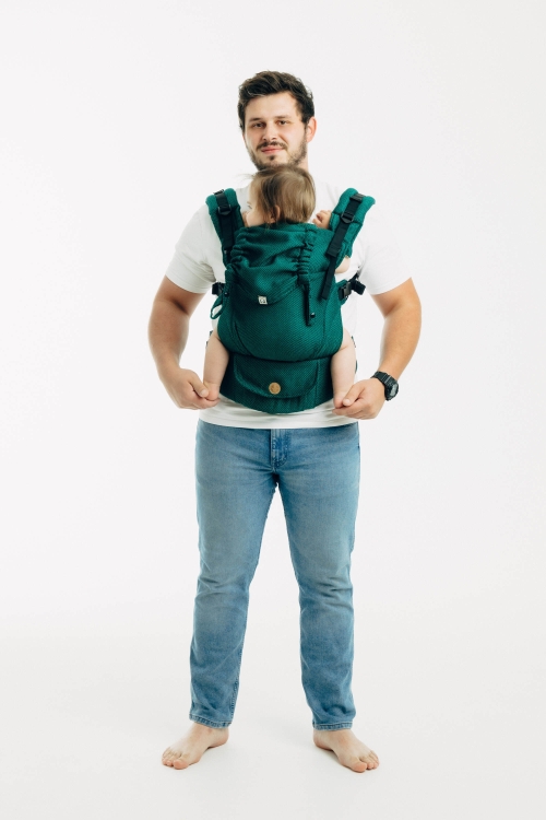 LennyLamb lennyupgrade PRO mała jodełka szmaragd - nosidło klamrowe regulowane