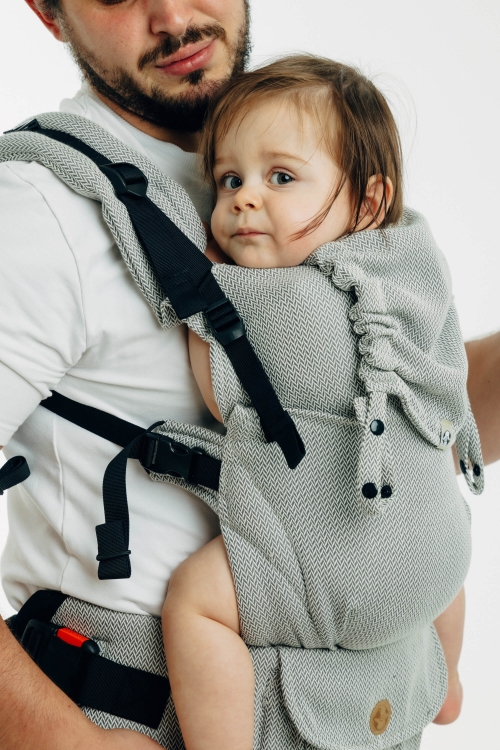 LennyLamb lennyupgrade PRO mała jodełka szara - nosidło klamrowe regulowane