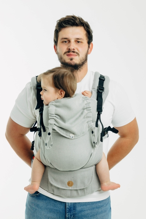 LennyLamb lennyupgrade PRO mała jodełka szara - nosidło klamrowe regulowane