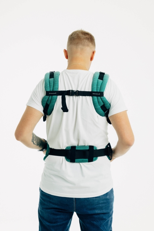 LennyLamb lennyupgrade PRO mała jodełka ombre zieleń - nosidło klamrowe regulowane